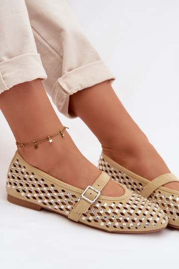 Balerinos Moteriškas su aužūro elementais su tviskančiomis akutėmis I Juostelėsem geltonos spalvos INilvessa