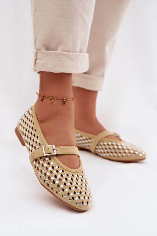 Balerinos Moteriškas su aužūro elementais su tviskančiomis akutėmis I Juostelėsem geltonos spalvos INilvessa