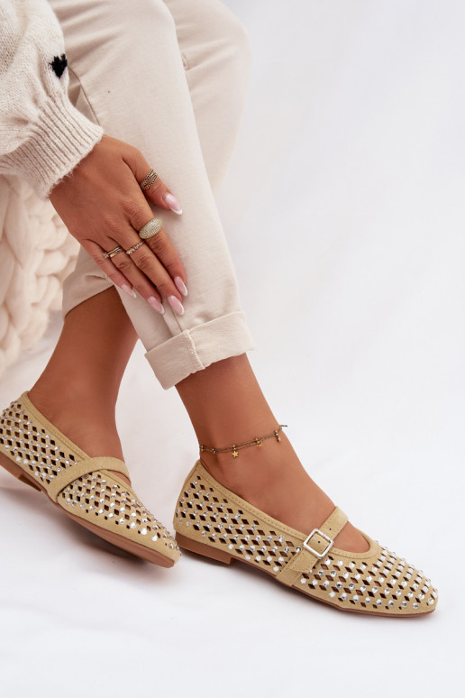 Balerinos Moteriškas su aužūro elementais su tviskančiomis akutėmis I Juostelėsem geltonos spalvos INilvessa