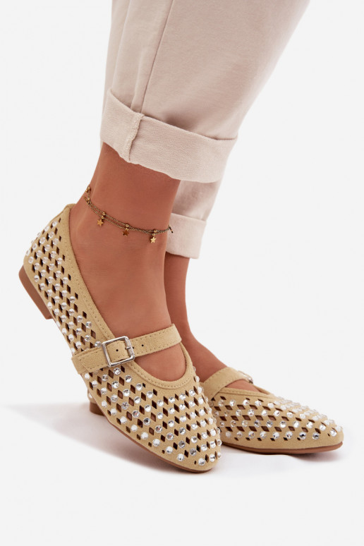 Balerinos Moteriškas su aužūro elementais su tviskančiomis akutėmis I Juostelėsem geltonos spalvos INilvessa