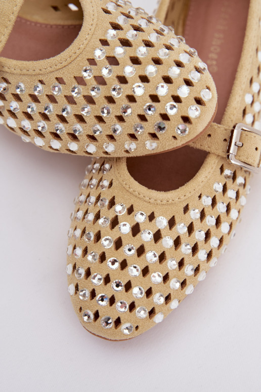 Balerinos Moteriškas su aužūro elementais su tviskančiomis akutėmis I Juostelėsem geltonos spalvos INilvessa