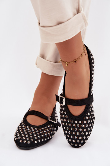 Balerinos Moteriškas su aužūro elementais su tviskančiomis akutėmis I Juostelėsem juodos spalvos INilvessa 2