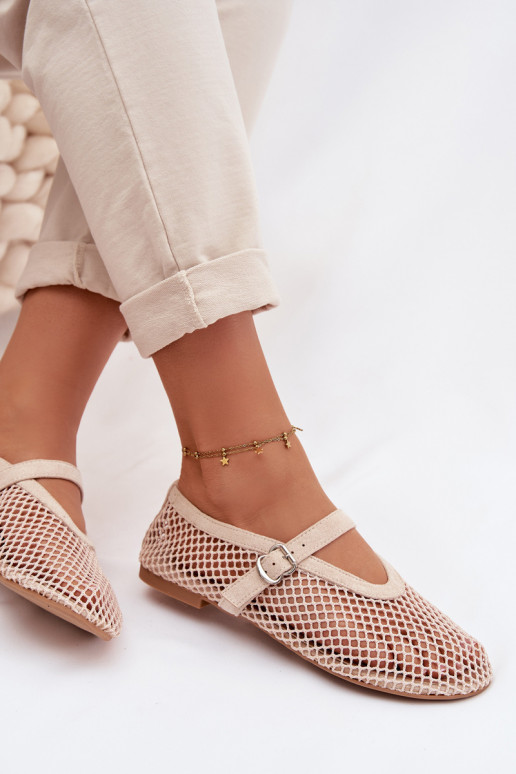 Tinklelis Balerinos su dirželiais dramblio kaulo spalvos Pherina