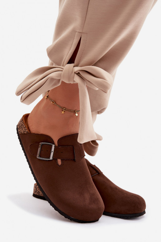 Šlepetės Klumpės Moteriškas su sagtimis CzekoladoĮe Delirisse