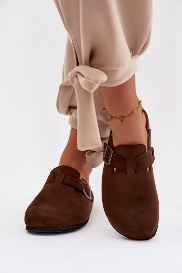 Šlepetės Klumpės Moteriškas su sagtimis CzekoladoĮe Delirisse 2