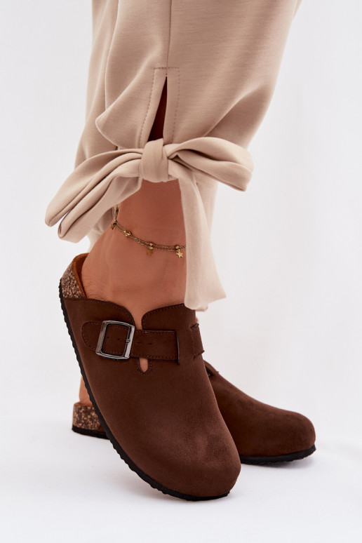 Šlepetės Klumpės Moteriškas su sagtimis CzekoladoĮe Delirisse