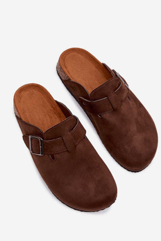 Šlepetės Klumpės Moteriškas su sagtimis CzekoladoĮe Delirisse