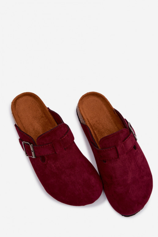 Šlepetės Klumpės Moteriškas su sagtimis bordo spalvos Delirisse