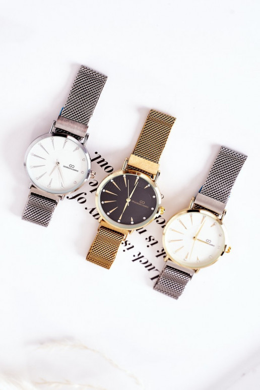 Laikrodis Ant apyrankės Mesh Giorgio&Dario pilkos-aukso spalvos