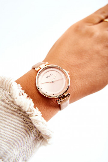 Moteriškas analogas Laikrodis Ernest dramblio kaulo spalvos 2