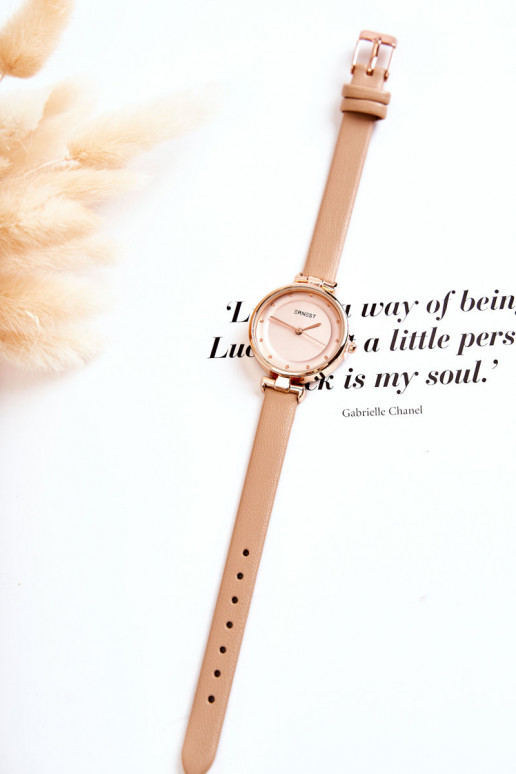 Moteriškas analogas Laikrodis Ernest dramblio kaulo spalvos