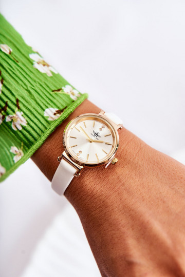 Moteriška žiūrėti Michael John aukso spalvos su cirkonio akutėmis 2