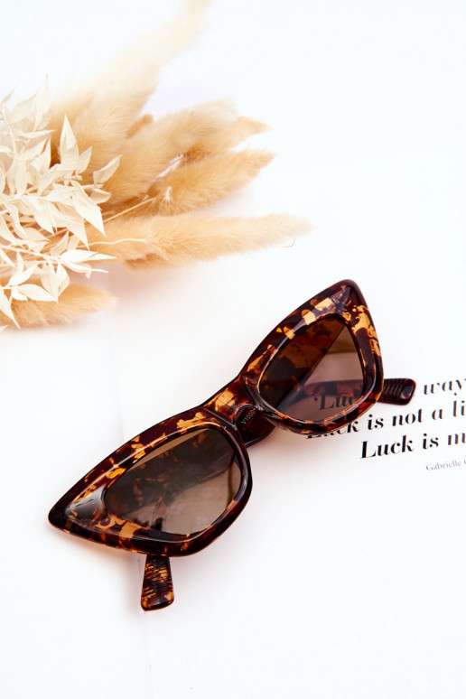 Moteriškas Akiniai nuo saulės Katės akis V100045 rudos spalvos