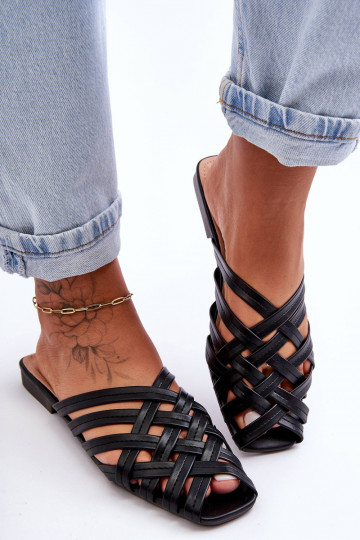 Oda Moteriškas Šlepetės su juostelėmis juodos spalvos Doralia 2