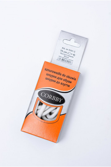 Corbby baltos spalvos apvalūs batų raišteliai 2