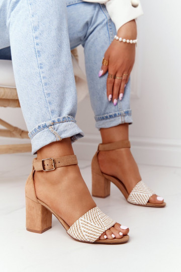 basutės Su Braid su kulniukais šviesiai rudos spalvos Honeymoon