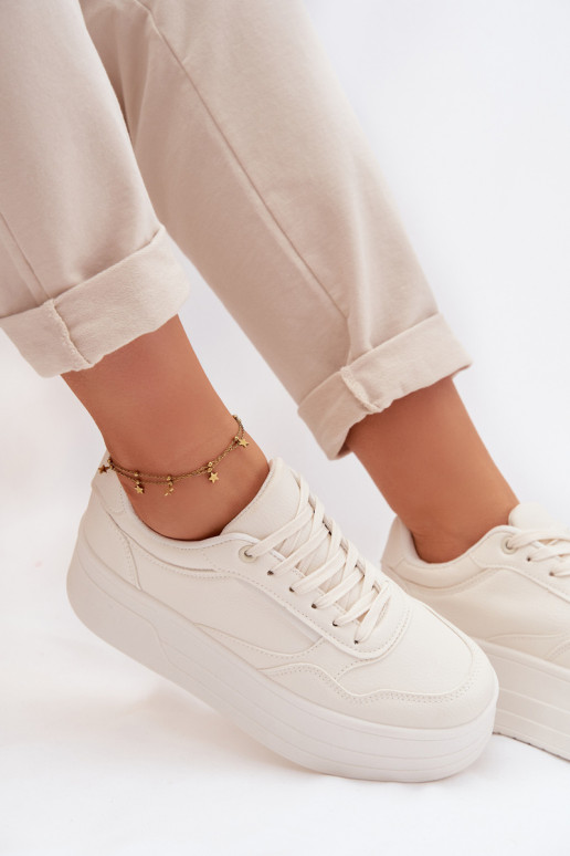 Sneakers modelio batai Moteriškas su platforma dramblio kaulo spalvos Feressa