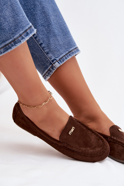 moteriški mokasinaisuTai turižam aukso spalvosm Detalem CzekoladoĮe Sarivelle