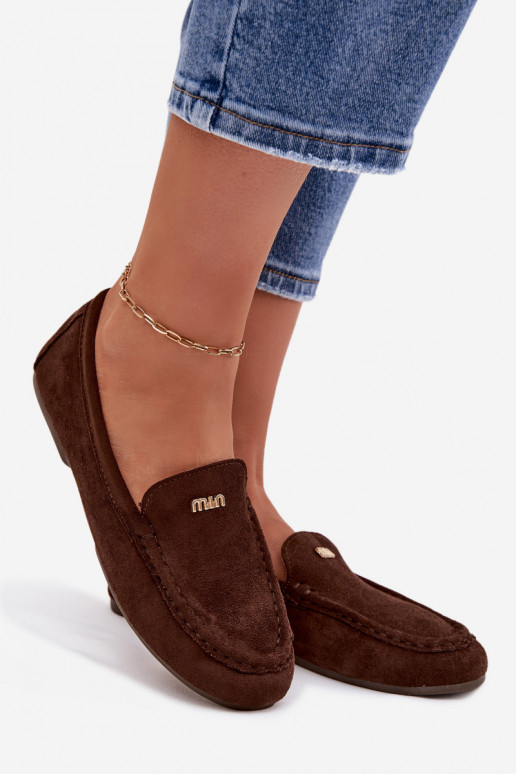 moteriški mokasinaisuTai turižam aukso spalvosm Detalem CzekoladoĮe Sarivelle