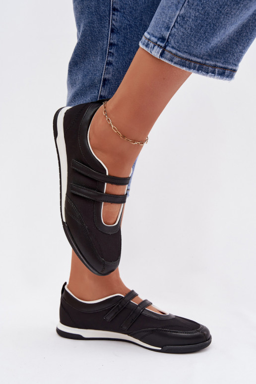 Sportinio stiliaus Balerinos Moteriškas su juostelėmis juodos spalvos Farvessa