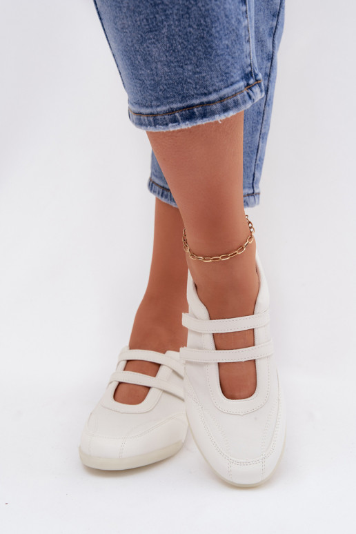 Sportinio stiliaus Balerinos Moteriškas su juostelėmis baltos spalvos Farvessa