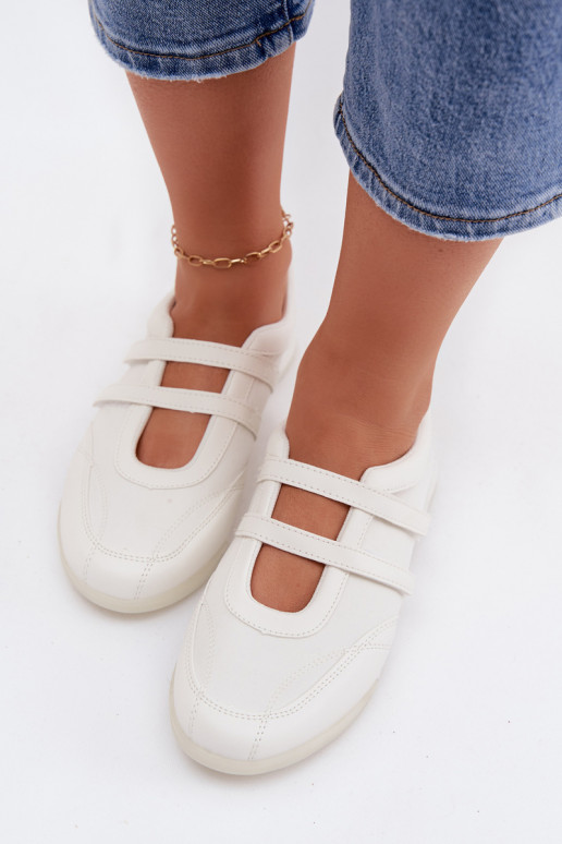 Sportinio stiliaus Balerinos Moteriškas su juostelėmis baltos spalvos Farvessa