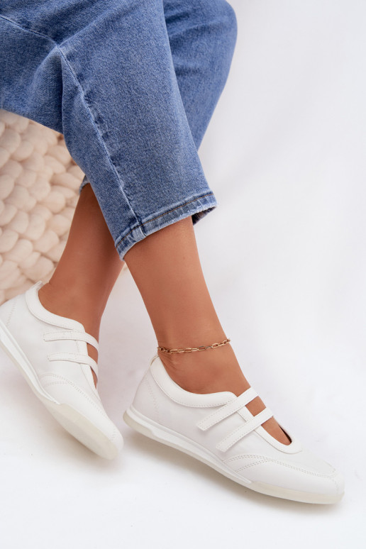 Sportinio stiliaus Balerinos Moteriškas su juostelėmis baltos spalvos Farvessa