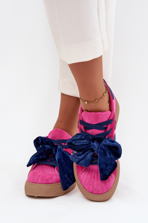 Sneakers modelio batai MoteriškassuVelvetoĮą Lankas rožinės spalvos Ashlyn