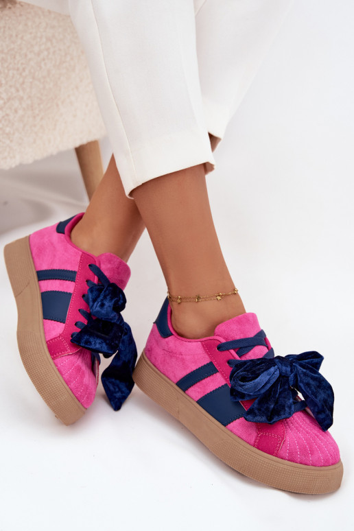 Sneakers modelio batai MoteriškassuVelvetoĮą Lankas rožinės spalvos Ashlyn