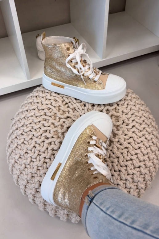 Auksinės Gracella platforminės laisvalaikio basutės