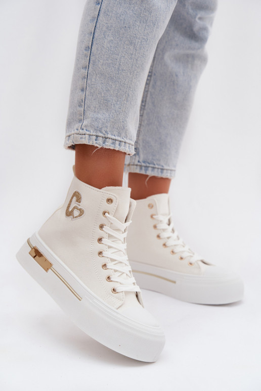 Baltos Meloria platforminės laisvalaikio basutės