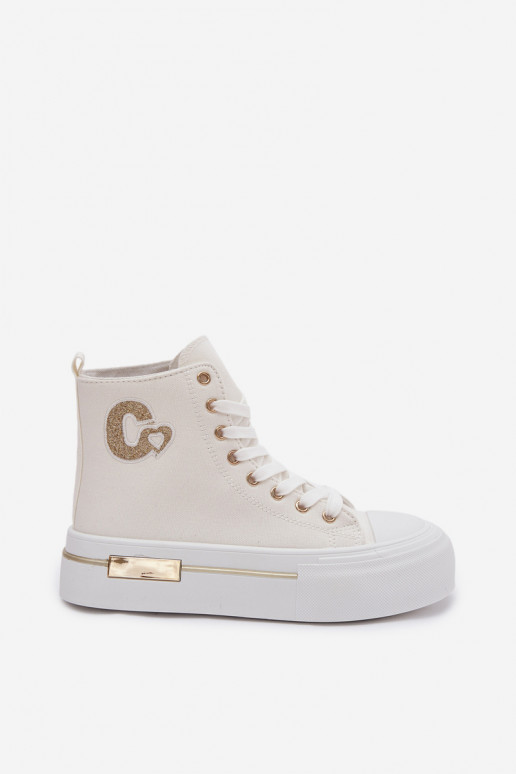 Baltos Meloria platforminės laisvalaikio basutės