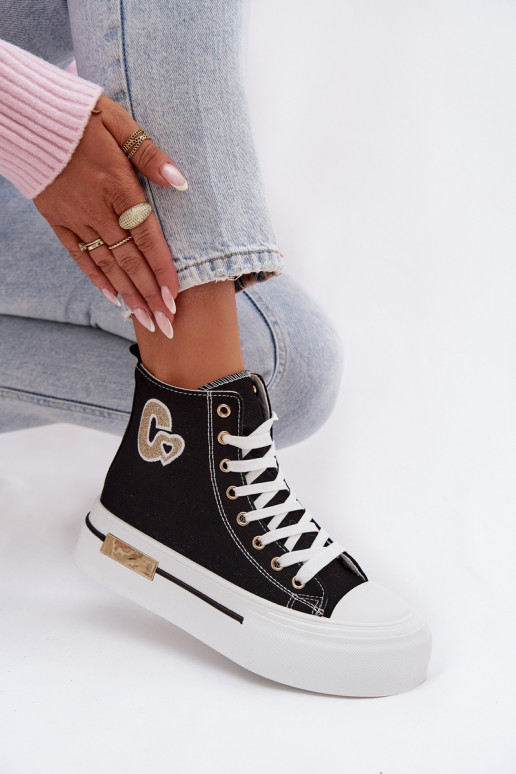 Juodos Meloria platforminės laisvalaikio basutės