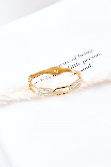 Plieno apyrankė su tviskančiomis akutėmis aukso spalvos 2