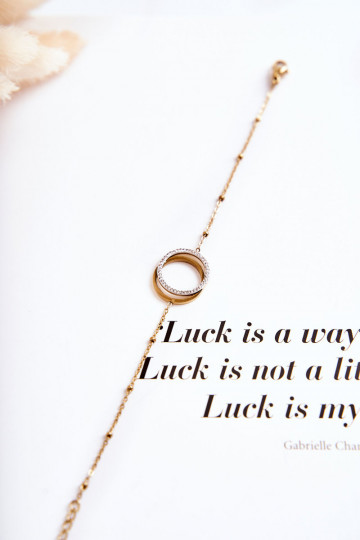 Moteriškas Elegantiškas Apyrankė su gražiomis detalėmis Ir cirkoniai aukso spalvos