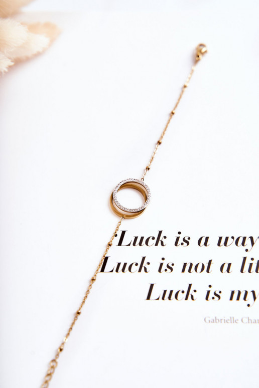 Moteriškas Elegantiškas Apyrankė su gražiomis detalėmis Ir cirkoniai aukso spalvos