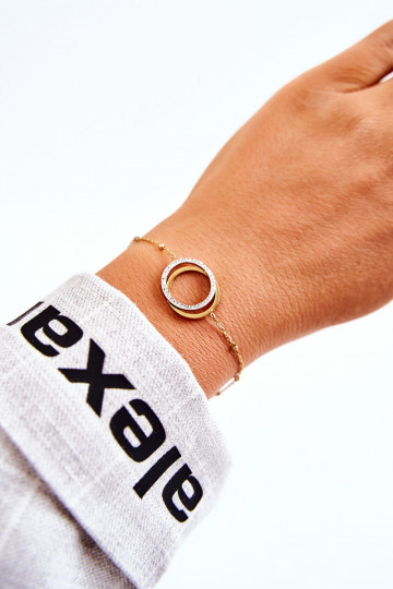 Moteriškas Elegantiškas Apyrankė su gražiomis detalėmis Ir cirkoniai aukso spalvos 2