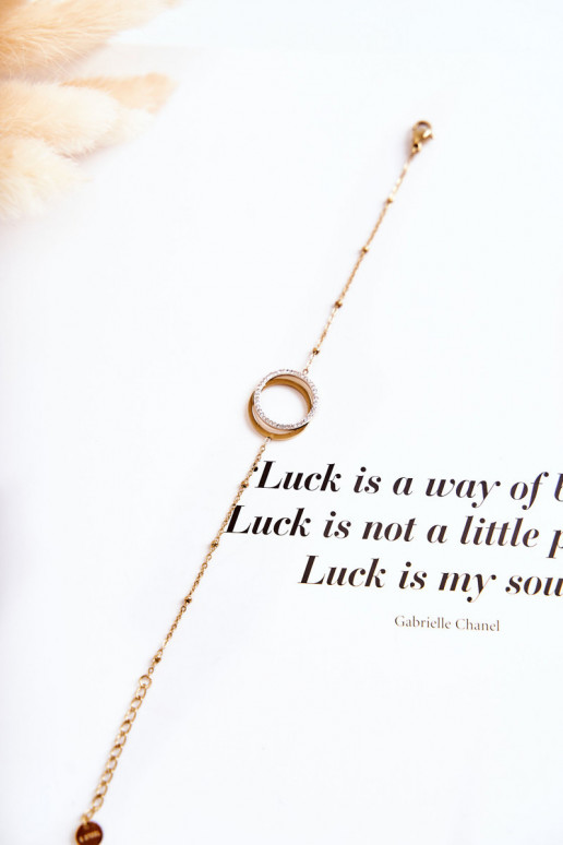 Moteriškas Elegantiškas Apyrankė su gražiomis detalėmis Ir cirkoniai aukso spalvos