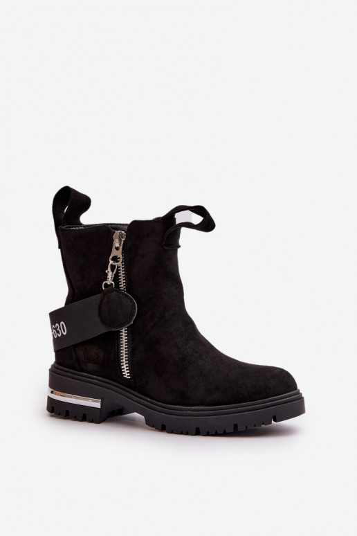 pašiltinti Moteriški aulinukai su užtrauktukais juodos spalvos Calvaro