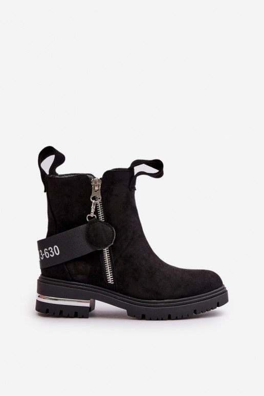 pašiltinti Moteriški aulinukai su užtrauktukais juodos spalvos Calvaro