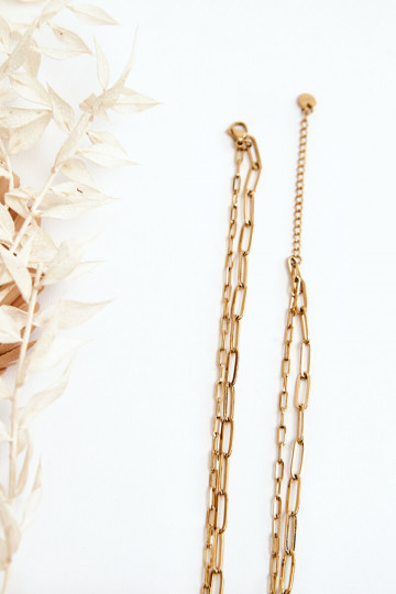 Dviguba grandinė Su Dobilais Ir Drugeliai aukso spalvos 2