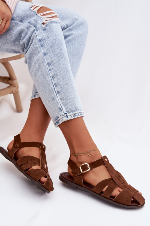 Moteriškos basutės Rzymianki lygiapadžiai rudos spalvos Belanessa