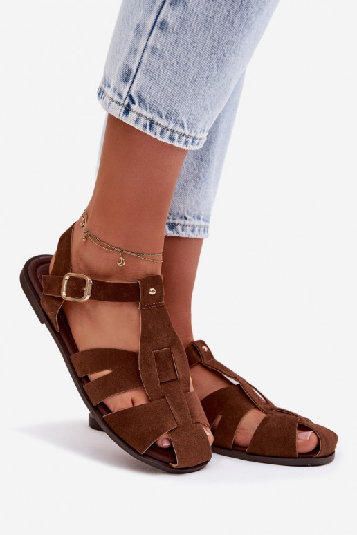 Moteriškos basutės Rzymianki lygiapadžiai rudos spalvos Belanessa