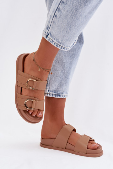 Eko Odinės šlepetės Moteriškas su juostelėmis smėlio spalvos Rosinessa