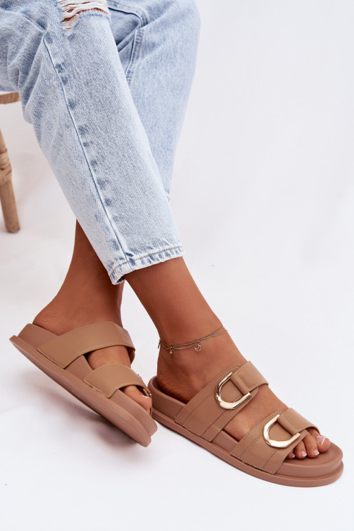 Eko Odinės šlepetės Moteriškas su juostelėmis smėlio spalvos Rosinessa