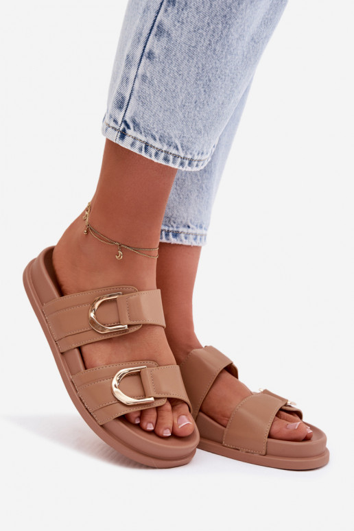 Eko Odinės šlepetės Moteriškas su juostelėmis smėlio spalvos Rosinessa