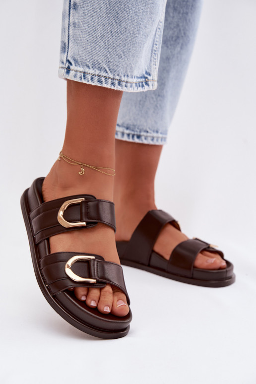 Eko Odinės šlepetės Moteriškas su juostelėmis CzekoladoĮe Rosinessa