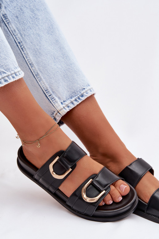 Eko Odinės šlepetės Moteriškas su juostelėmis juodos spalvos Rosinessa