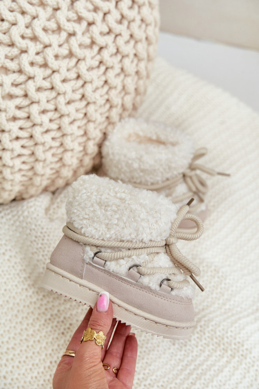 šilti Aulinukai sniego batai Vaikiški su dirželiais smėlio spalvos Asija