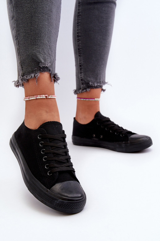 Klasikinio modelio sportbačiai Žemas juodos spalvos Caelira